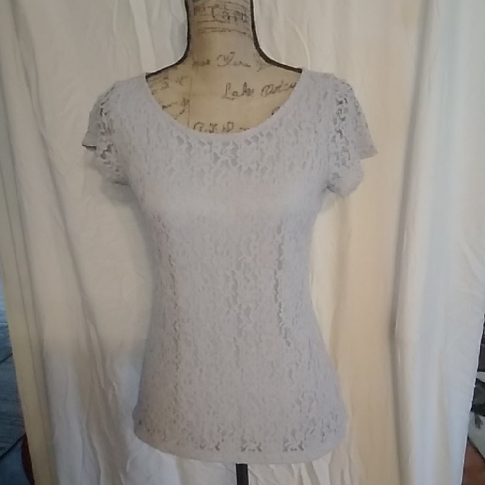 Lace overlay t-shirt